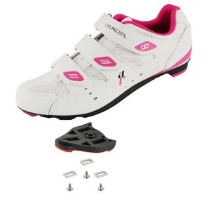 CyclingDeal NWOB! Women’s SH-CD-R04 White/Pink Cycling Sneakers Size 7.5/39